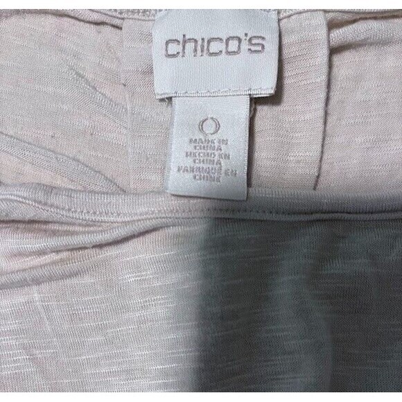 Chico’s Top S (0) Cream 3/4 Sleeve Tie Back Casual Normcore Modern Boho Blouse - Picture 2 of 5